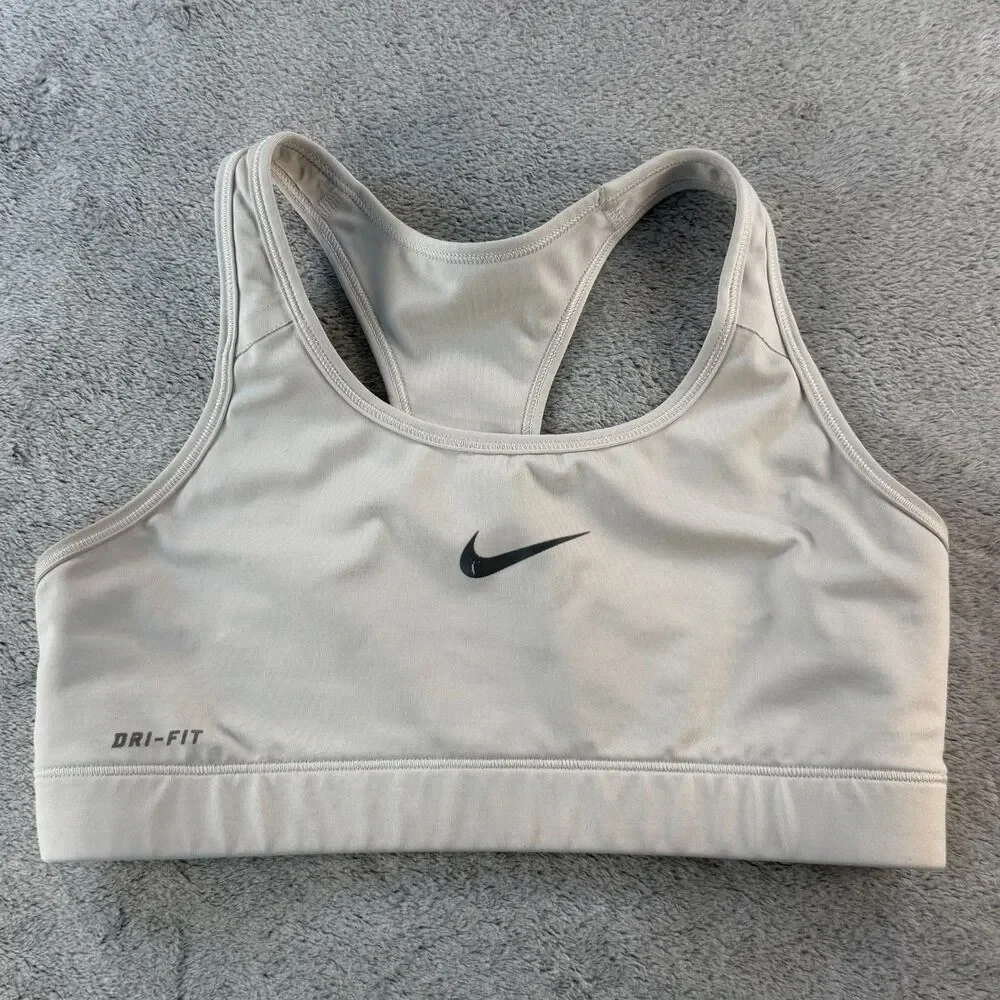 Nike Dri-FIT Sports Bra Women's Small Gray Racerback Medium Support
